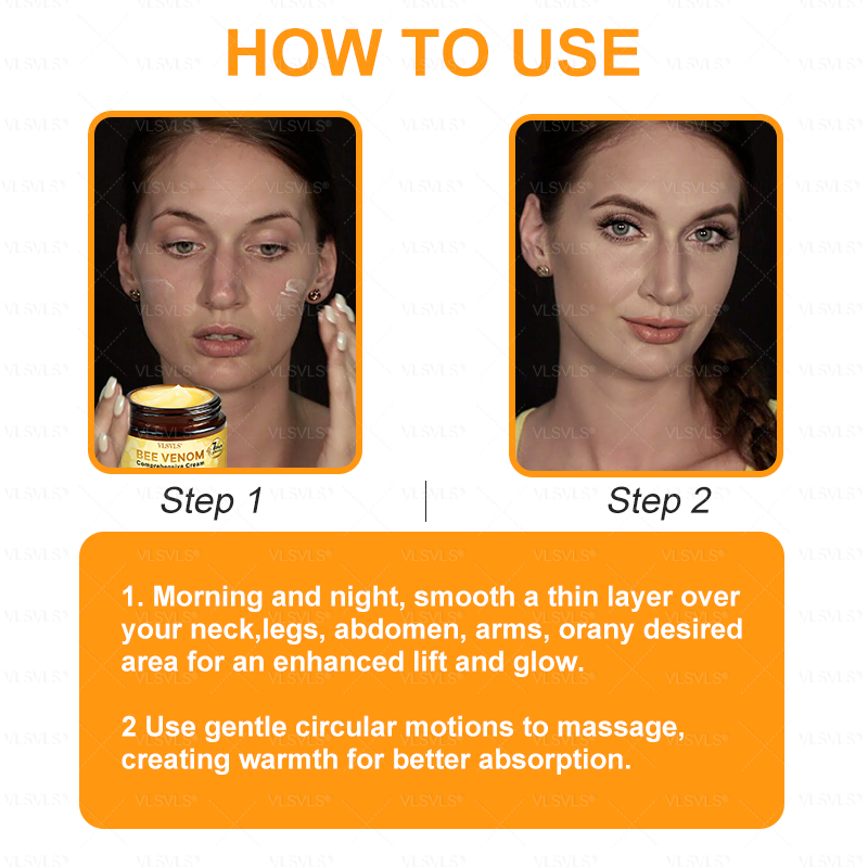 Made and Shipped from USA 🌟🌟VLSVLS® Bee Venom Comprehensive Cream LAST DAY 80% OFF(Sagging Skin, Fine Lines, Loss of Firmness, Flat Bust, Drooping Hips, and More)