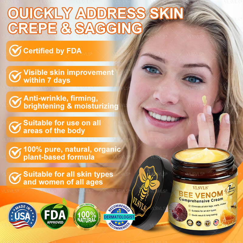Made and Shipped from USA 🌟🌟VLSVLS® Bee Venom Comprehensive Cream LAST DAY 80% OFF(Sagging Skin, Fine Lines, Loss of Firmness, Flat Bust, Drooping Hips, and More)