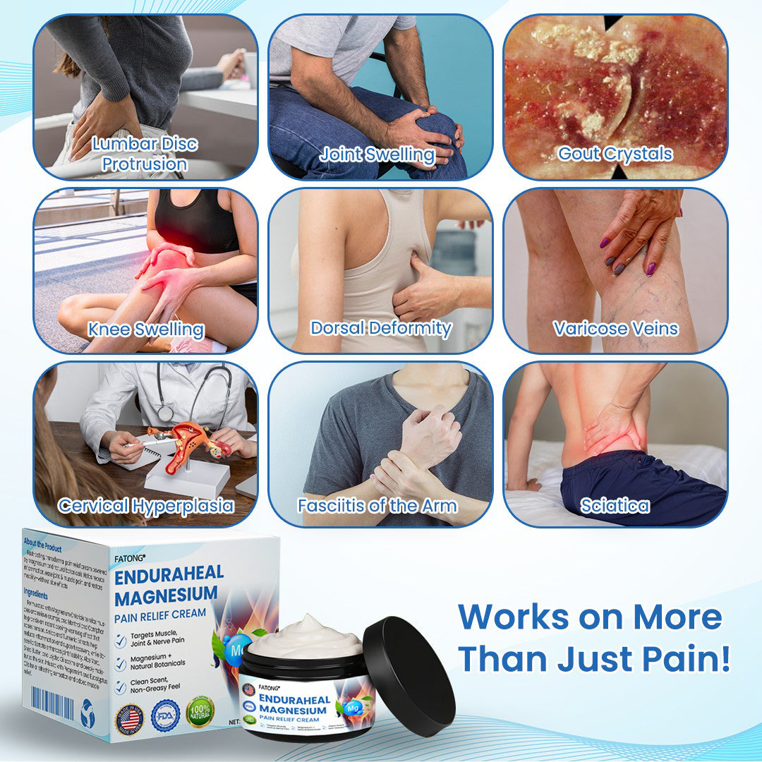FATONG® EnduraHeal Magnesium Pain Relief Cream (Treats Arthritis, Neuropathy, Rheumatism, Sports Injuries & More)