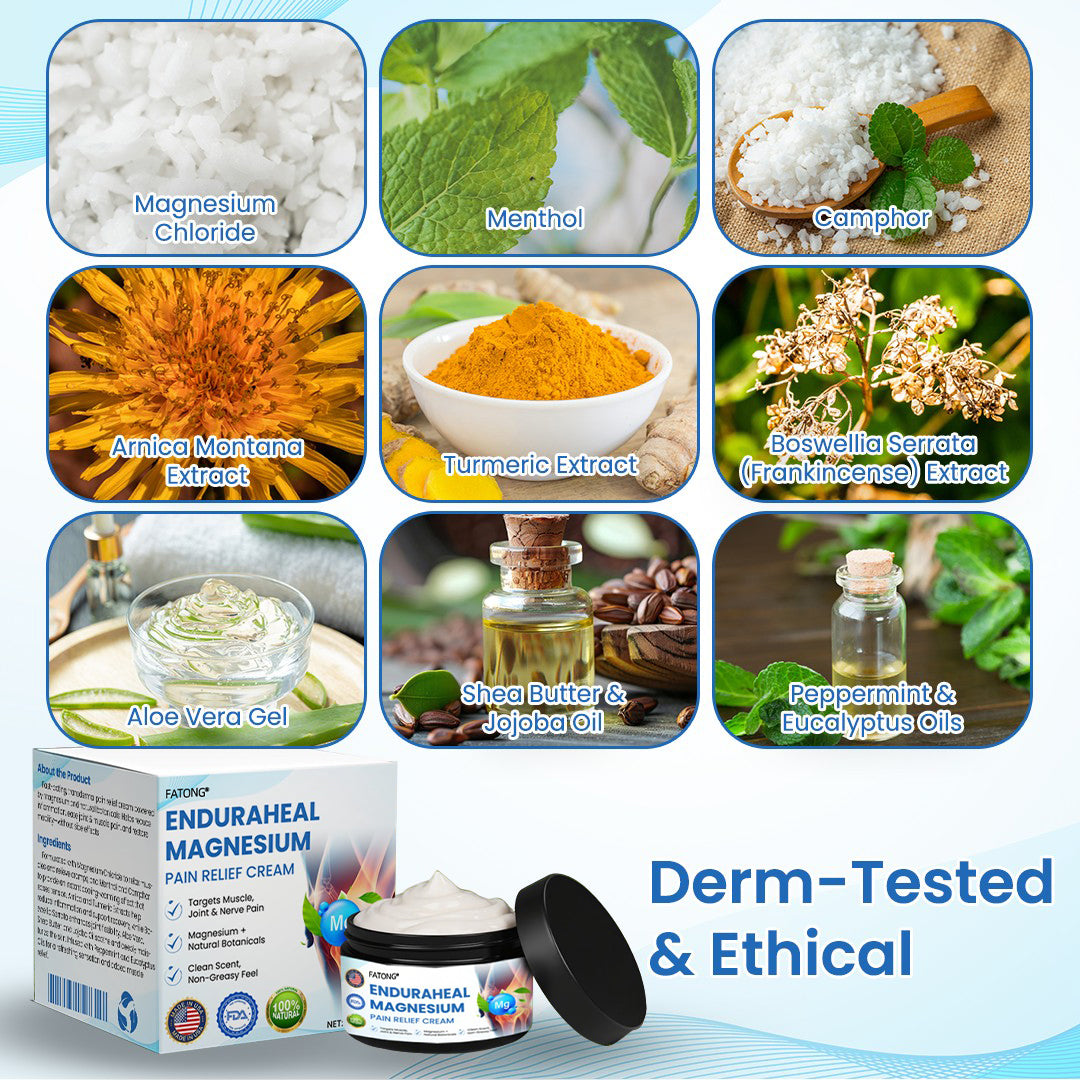 FATONG® EnduraHeal Magnesium Pain Relief Cream (Treats Arthritis, Neuropathy, Rheumatism, Sports Injuries & More)